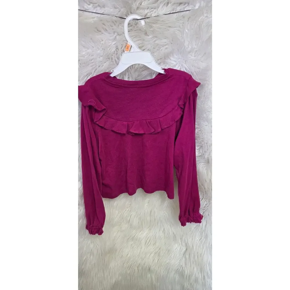 Ralph Lauren Childrenswear Girls 2-6x Ruffled Cotton Modal Top 6X